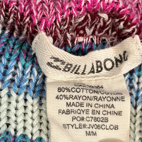 Billabong Loosen Up Cardigan Fringe Sweater Skylight Size M purple ~ Grannycore - Picture 8 of 10